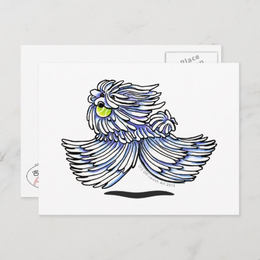 Playful Puli Komondor Briefkaart (Voorkant / Achterkant)