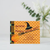 Playful Pumpkin Orange Retro Jack-o'-Lantern Kids’ Briefkaart (Staand voorkant)