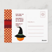 Playful Pumpkin Orange Retro Jack-o'-Lantern Kids’ Briefkaart (Achterkant)