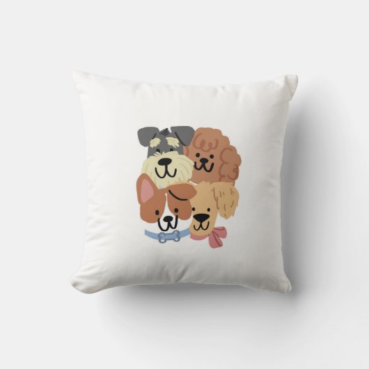 Playful Puppies Pattern Decorative Pillow Kussen (Voorkant)