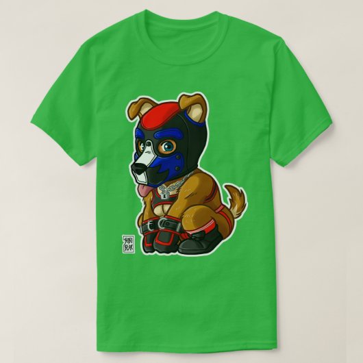 PLAYFUL PUPPY BLUE RED MASK BEARZOO SERIES T-SHIRT (Design voorkant)