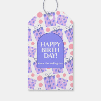 Playful Purple Polka Dot Gift Boxes Birthday  Cadeaulabel