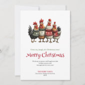 Playful Quirky Chickens Holiday Greeting Card Feestdagenkaart (Voorkant)