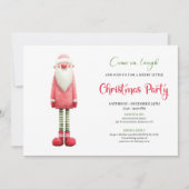 Playful Quirky Pink Santa Holiday Greeting Kaart (Voorkant)