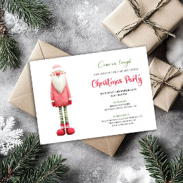 Playful Quirky Pink Santa Holiday Greeting Kaart