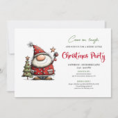 Playful quirky Santa Christmas party invitation Kaart (Voorkant)