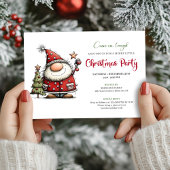 Playful quirky Santa Christmas party invitation Kaart