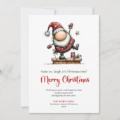 Playful Quirky Santa Classic Christmas Greeting   Feestdagenkaart (Voorkant)