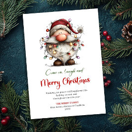 Playful Quirky Santa Classic Red Green Greeting Feestdagenkaart