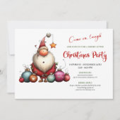 Playful Quirky Santa Classic Red Green Party  Kaart (Voorkant)