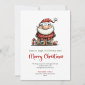 Playful Quirky Santa Minimalist Christmas Greeting Feestdagenkaart (Voorkant)