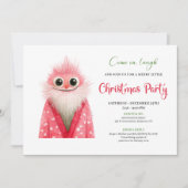 Playful Quirky Santa Modern Holiday Party Card Kaart (Voorkant)