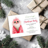 Playful Quirky Santa Modern Holiday Party Card Kaart