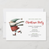 Playful Quirky Santa Watercolor Holiday Invite Kaart (Voorkant)