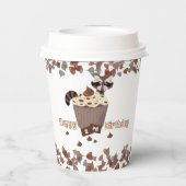 Playful Raccoon Chocolate Chip Birthday Papieren Bekers (Achterkant)