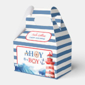 Playful Red Blue Nautical Waves Baby Shower Bedankdoosjes (Voorkant Zijde)