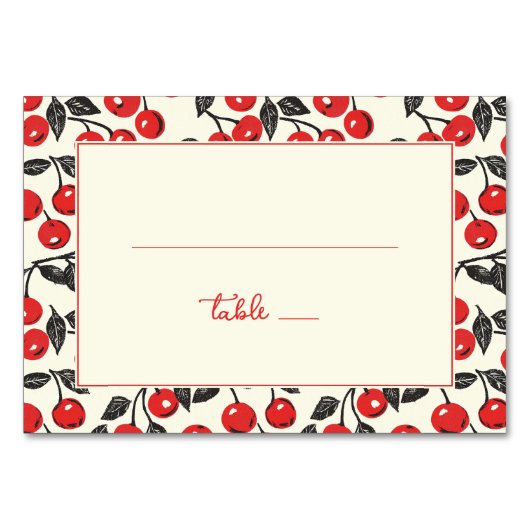 Playful Red Cherry Border Kaart (Voorkant)