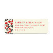 Playful Red Cherry Illustration Etiket (Voorkant)