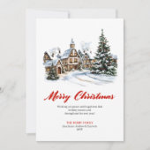 Playful Red Green Christmas Scene Greeting Card Feestdagenkaart (Voorkant)