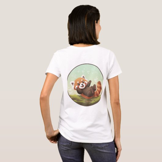 Playful Red Panda Forest Tee T-shirt (Achterkant volledig)