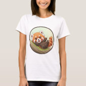Playful Red Panda Forest Tee T-shirt (Voorkant)
