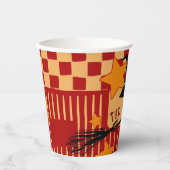 Playful Red Retro Witch Hat Halloween Starry Party Papieren Bekers (Voorkant)