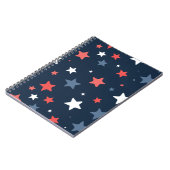 Playful Red White Blue Star Notebook Notitieboek (Linkerzijde)