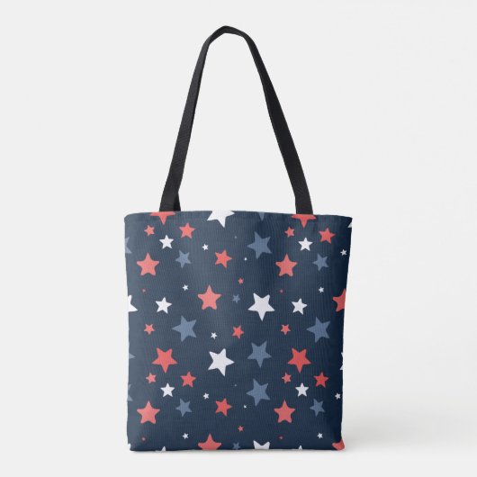 Playful Red White Blue Star Tote Bag (Achterkant)