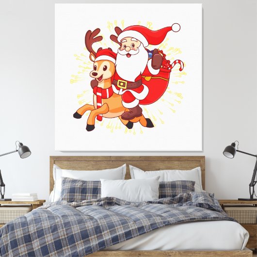 **"Playful Santa Claus Design – Fun and Festive Ch Canvas Afdruk (Insitu (Slaapkamer))