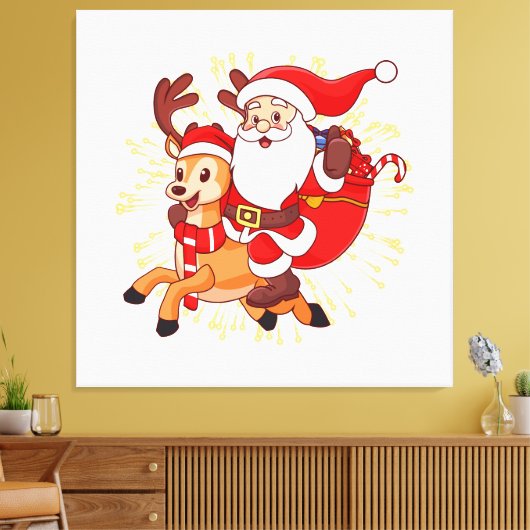 **"Playful Santa Claus Design – Fun and Festive Ch Canvas Afdruk (Insitu (Woonkamer))
