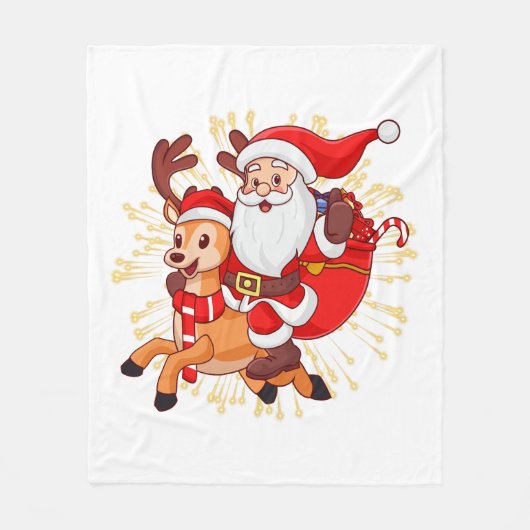 **"Playful Santa Claus Design – Fun and Festive Ch Fleece Deken (Voorkant)