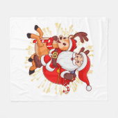 **"Playful Santa Claus Design – Fun and Festive Ch Fleece Deken (Voorkant (Horizontaal))