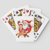 **"Playful Santa Claus Design – Fun and Festive Ch Pokerkaarten (Achterkant)