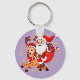 **"Playful Santa Claus Design – Fun and Festive Ch Sleutelhanger