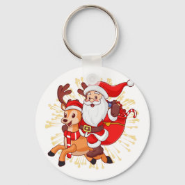 **"Playful Santa Claus Design – Fun and Festive Ch Sleutelhanger