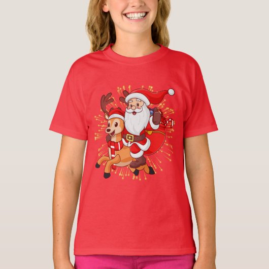 **"Playful Santa Claus Design – Fun and Festive Ch T-shirt (Voorkant)