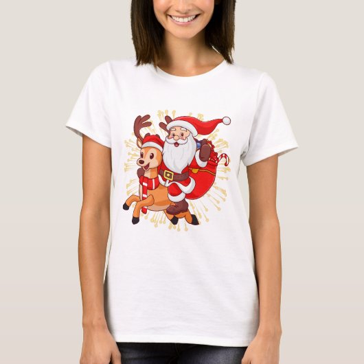 **"Playful Santa Claus Design – Fun and Festive Ch T-shirt (Voorkant)