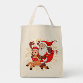 **"Playful Santa Claus Design – Fun and Festive Ch Tote Bag (Achterkant)