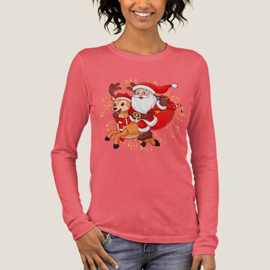 **"Playful Santa Claus Design – Fun and Festive Ch Tri-Blend Shirt (Voorkant)