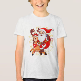 **"Playful Santa Claus Design – Fun and Festive Ch Tri-Blend Shirt