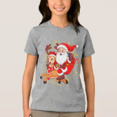 **"Playful Santa Claus Design – Fun and Festive Ch Tri-Blend Shirt (Voorkant)