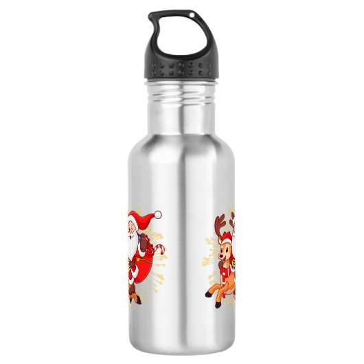 **"Playful Santa Claus Design – Fun and Festive Ch Waterfles (Achterkant)