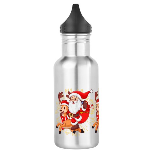 **"Playful Santa Claus Design – Fun and Festive Ch Waterfles (Links)
