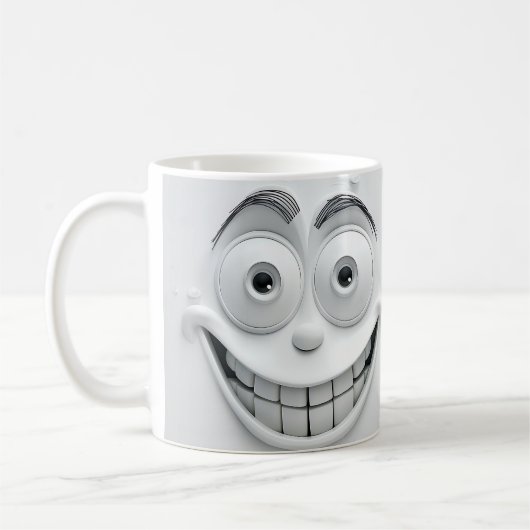 Playful Sarcastic Face 3D Mug Wrap Design Koffiemok (Links)