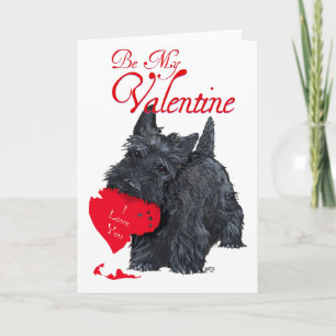 Playful Scottish Terrier Valentijn Kaart