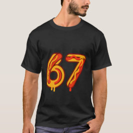Playful Six Seven Number Meme Matching Hot Dog  T-shirt