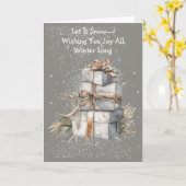 Playful Snowy Gifts Winter Card Kaart (Gele Bloem)