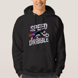 Playful Speed of Dribble Cat For Soccer Enthusiast Hoodie