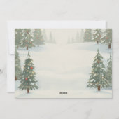 Playful Squirrels in Christmas Winter Forest Feestdagenkaart (Achterkant)