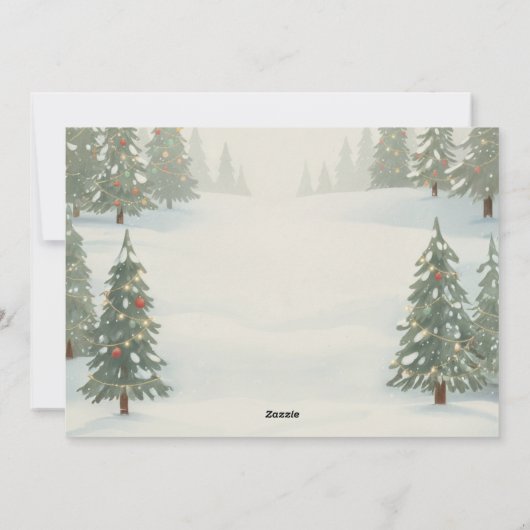 Playful Squirrels in Christmas Winter Forest Feestdagenkaart (Achterkant)